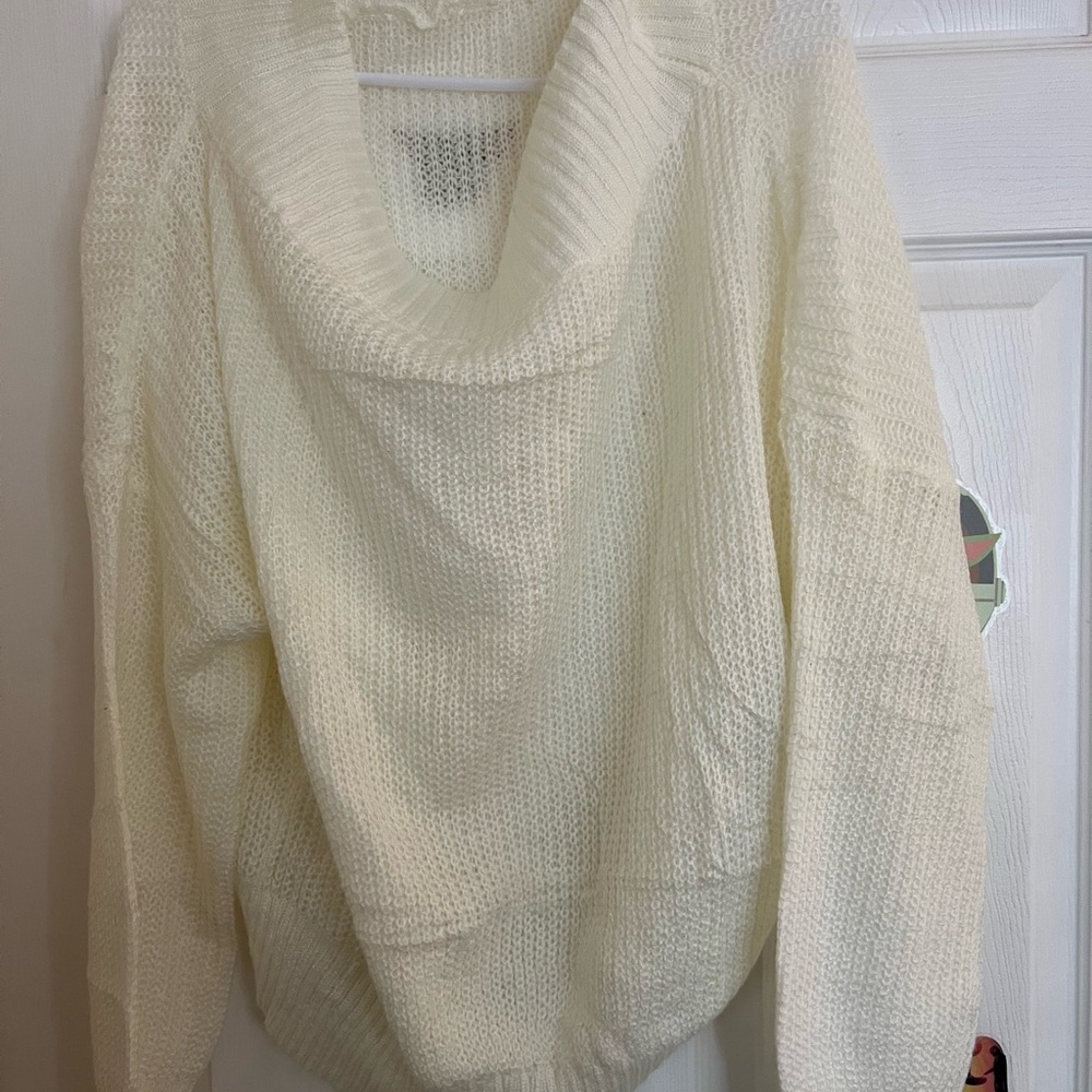 Amazon Women's Cream Cowl Neck Sweater